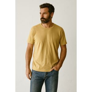 BUCK MASON Yellow 100% Cotton Crew Neck T-Shirt Tee Top   Mens Size Medium